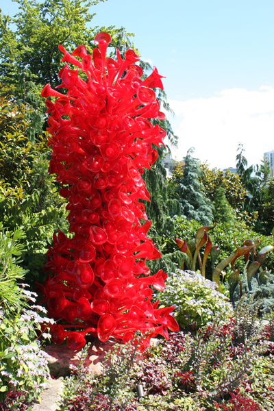tall red sculpture